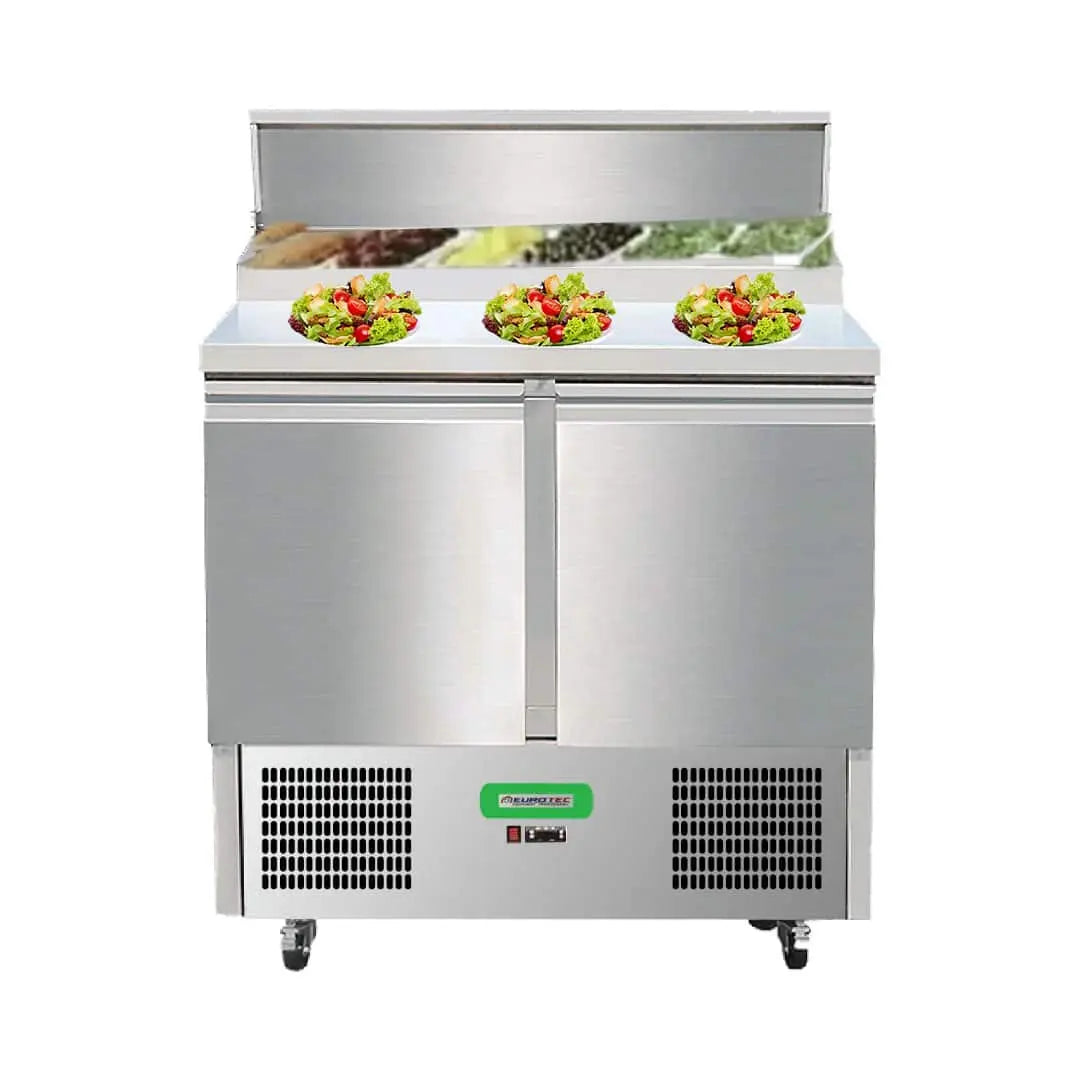 Saladette Réfrigérée Compacte 2 Portes TOP- Avec Plan de Travail Inox - Profondeur 700 mm Parinox