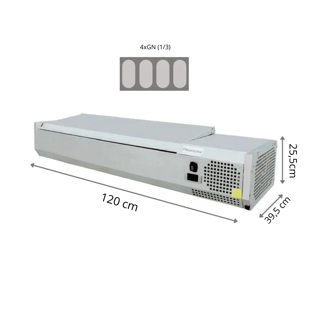 Kit Réfrigéré Avec Capot Inox - 4x GN1/3 - Largeur 1200 mm Parinox