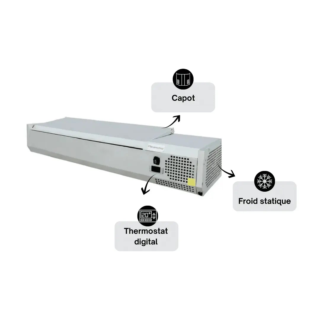 Kit Réfrigéré Avec Capot Inox - 6x GN1/3 - Largeur 1400 mm Parinox