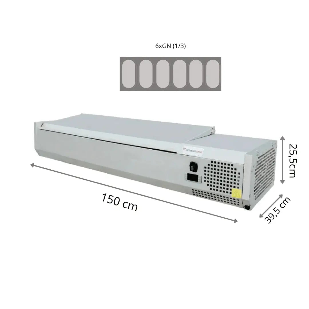 Kit Réfrigéré Avec Capot Inox - 6x GN1/3 - Largeur 1500 mm Parinox