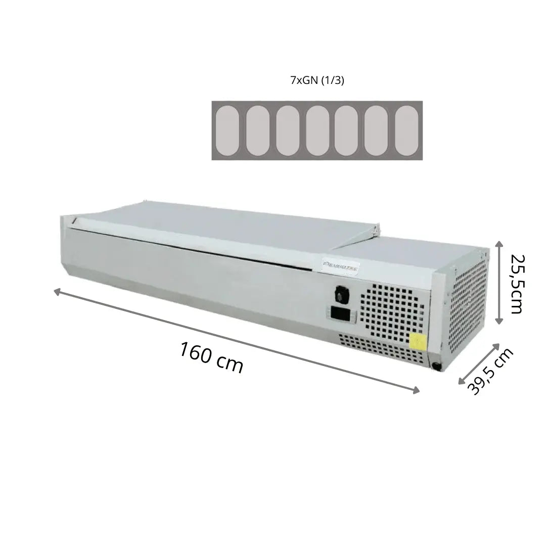 Kit Réfrigéré Avec Capot Inox - 7x GN1/3 - Largeur 1700 mm Parinox