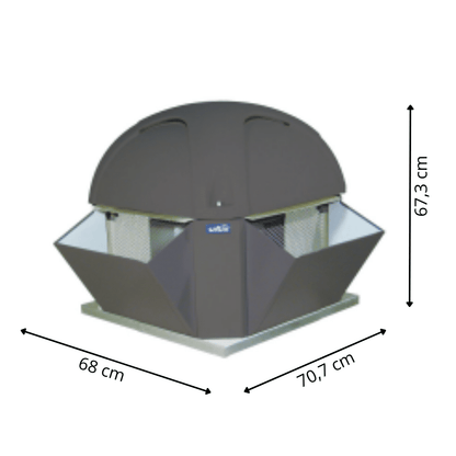 Tourelle d'Extraction Jet Vertical - Norme 400°/2h à 3700m³/h