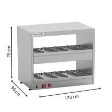 Bin Passe Burger en Inox - Maintien Chaud - Dim 1200x900x700mm