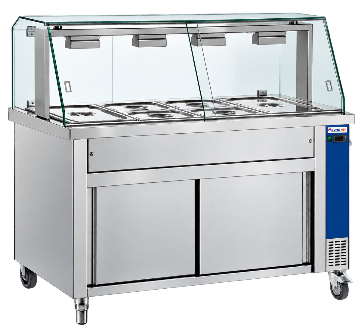 Bain-marie professionnel 5 GN 1/1 sur placard neutre Parinox