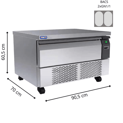 Meuble Blocs Avec 1 Tiroir 78L - Double Température - Positive/Négative