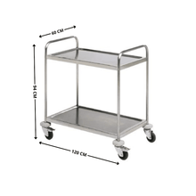 Chariot en Inox 2 Niveaux  - 1200x600x940 mm