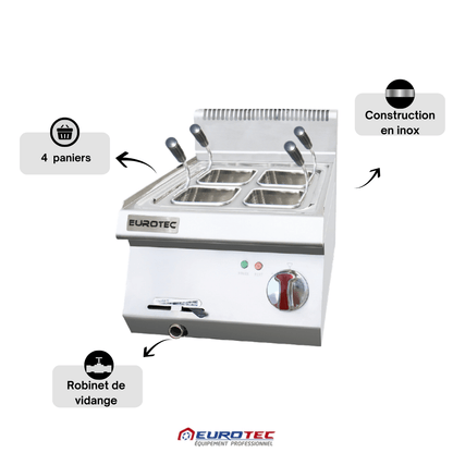 Cuiseur à Pâtes Électrique à Poser - 04 Paniers - Profondeur 600