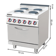 Cuisinière 4 Feux Électrique sur Four