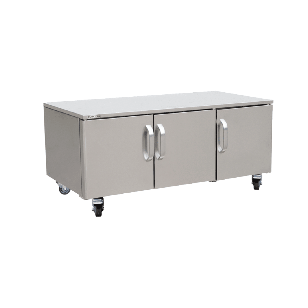 Soubassement Neutre Inox - 03 Portes Battantes - Profondeur 600 mm