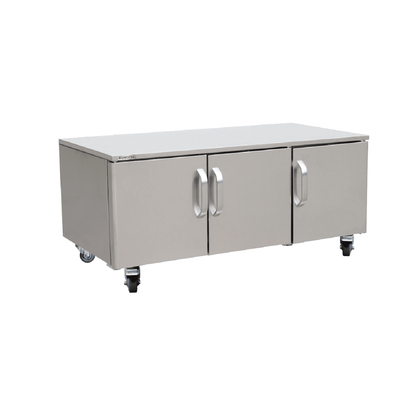 Soubassement Neutre Inox - 03 Portes Battantes - Profondeur 600 mm