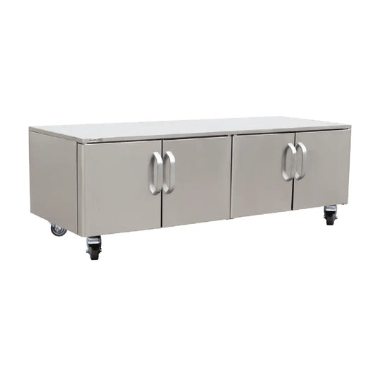 Soubassement Neutre Inox - 04 Portes Battantes - Profondeur 700 mm Parinox