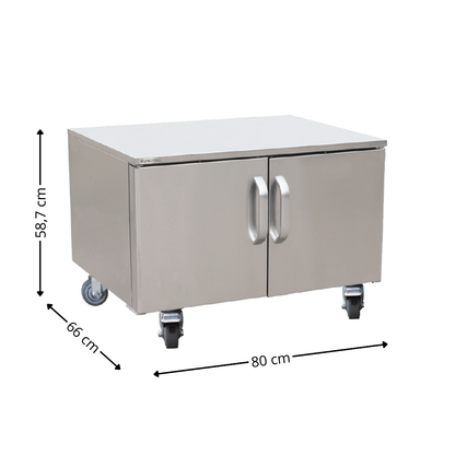 Soubassement Neutre Inox - 02 Portes Battantes - Profondeur 700 mm