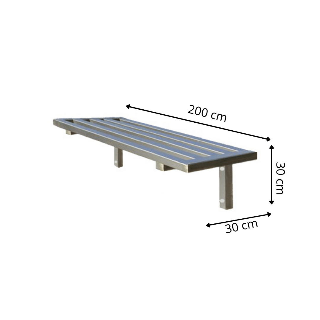 Étagère Barreaudée en Inox - 2000x300x300 mm