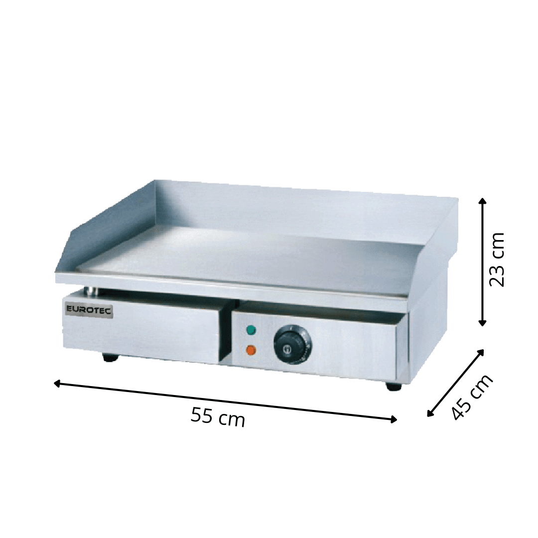 Plaque Cuisson Électrique -Lisse Chromée - Largeur 550 mm - Monophasé - à Poser