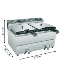 Friteuse Électrique 2 Bacs - 2x10 Litres