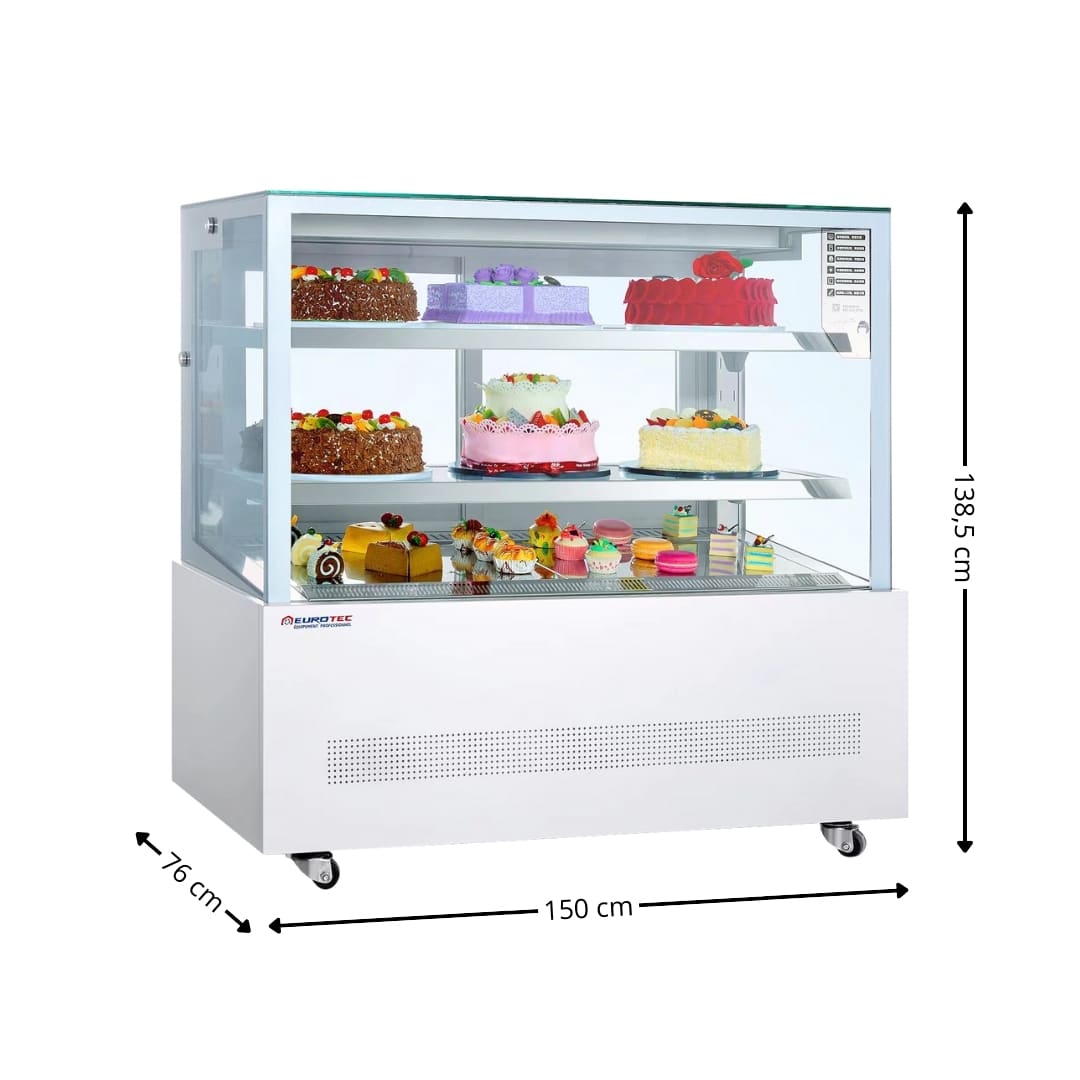 Vitrine Pâtissière Prestige - Vitre Droite - Largeur 1500 mm