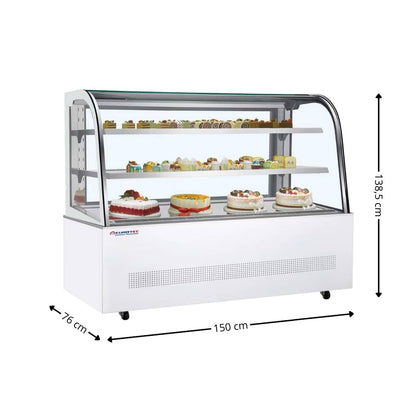 Vitrine Pâtissière Prestige - Vitre Bombée - Largeur 1500 mm