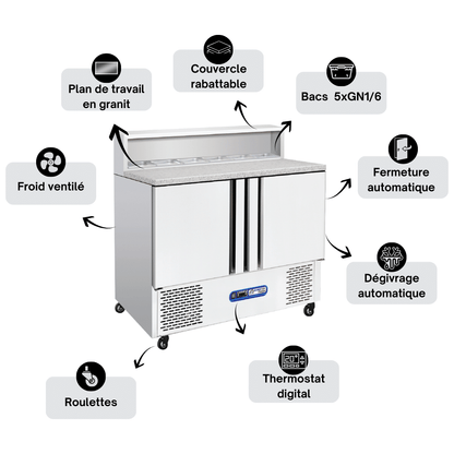 Meuble à Pizza Réfrigérée 2 Portes PRESTIGE - Granit