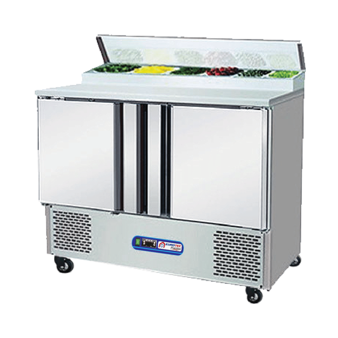 Saladette Réfrigérée 2 Portes PRESTIGE Avec Plan de Travail INOX