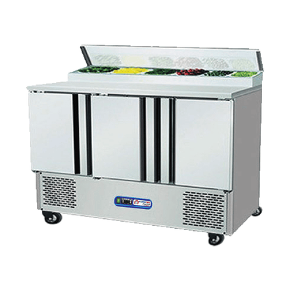 Saladette Réfrigérée 3 Portes PRESTIGE Avec Plan de Travail INOX