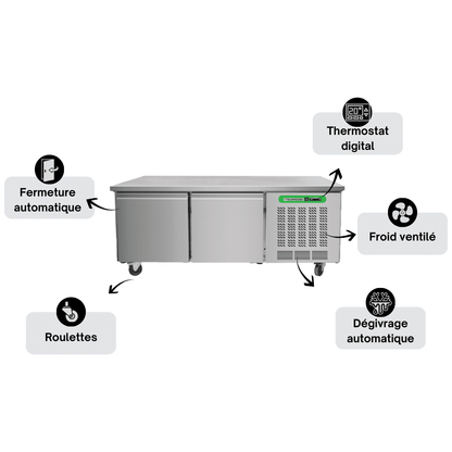 Soubassement Réfrigéré 2 Portes TOP - Profondeur 700 mm