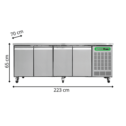 Soubassement Réfrigéré 4 Portes TOP - Profondeur 700 mm