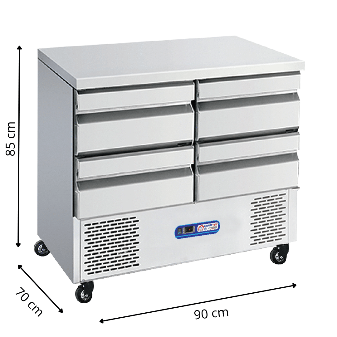 Table Réfrigérée Compact Avec 4 Tiroirs PRESTIGE - Profondeur 700