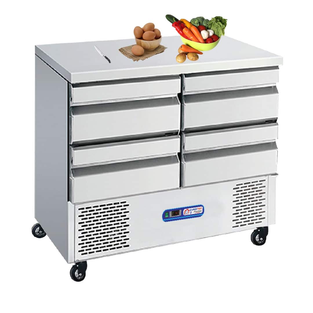 Table Réfrigérée Compact Avec 4 Tiroirs PRESTIGE - Profondeur 700