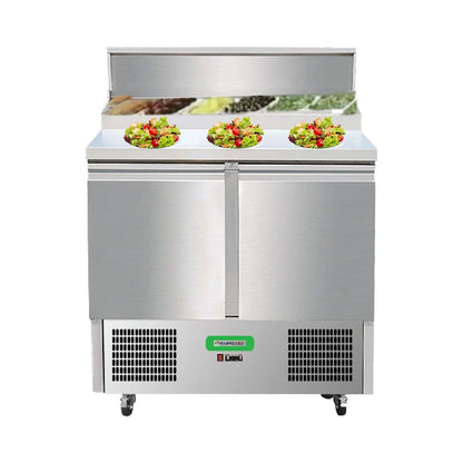 Saladette Réfrigérée Compacte 2 Portes TOP- Avec Plan de Travail Inox - Profondeur 700 mm