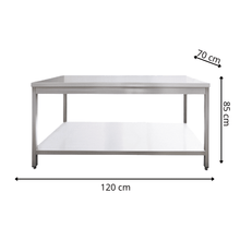 Table de Travail Centrale en Inox  - 1400x700x850 mm