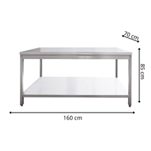 Table de Travail Centrale en Inox  - 1600x700x850 mm