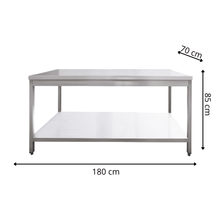 Table de Travail Centrale en Inox  - 1800x700x850 mm