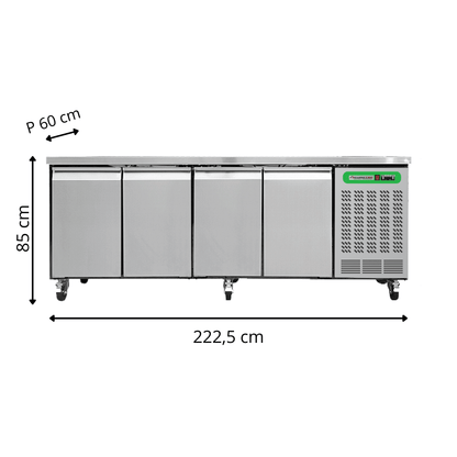 Table Réfrigérée 4 Portes TOP - Profondeur 600 mm - Positive
