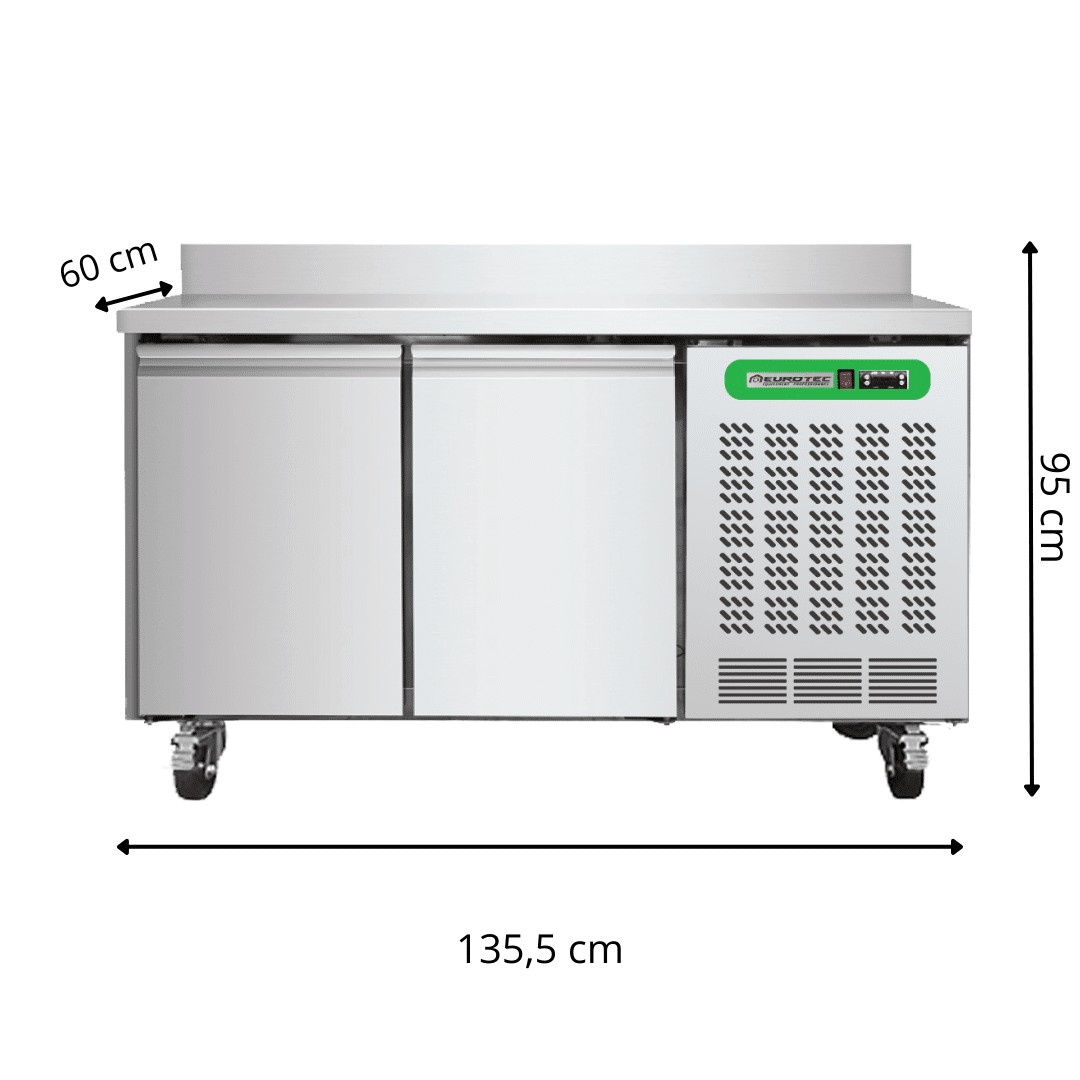 Table Réfrigérée 2 Portes avec Dosseret TOP - Profondeur 600 mm - Positive