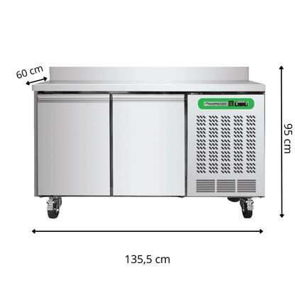 Table Réfrigérée 2 Portes avec Dosseret TOP - Profondeur 600 mm - Positive