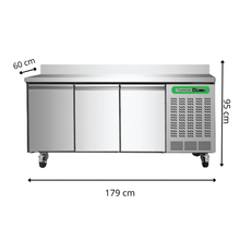 Table Réfrigérée 3 Portes Avec Dosseret TOP - Profondeur 600 mm - Positive