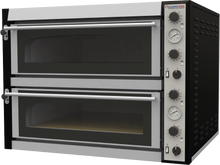 Four à Pizza Électrique Professionnel Entièrement Réfractaire Ø35 - 02 Niveaux - 18 Pizzas Parinox