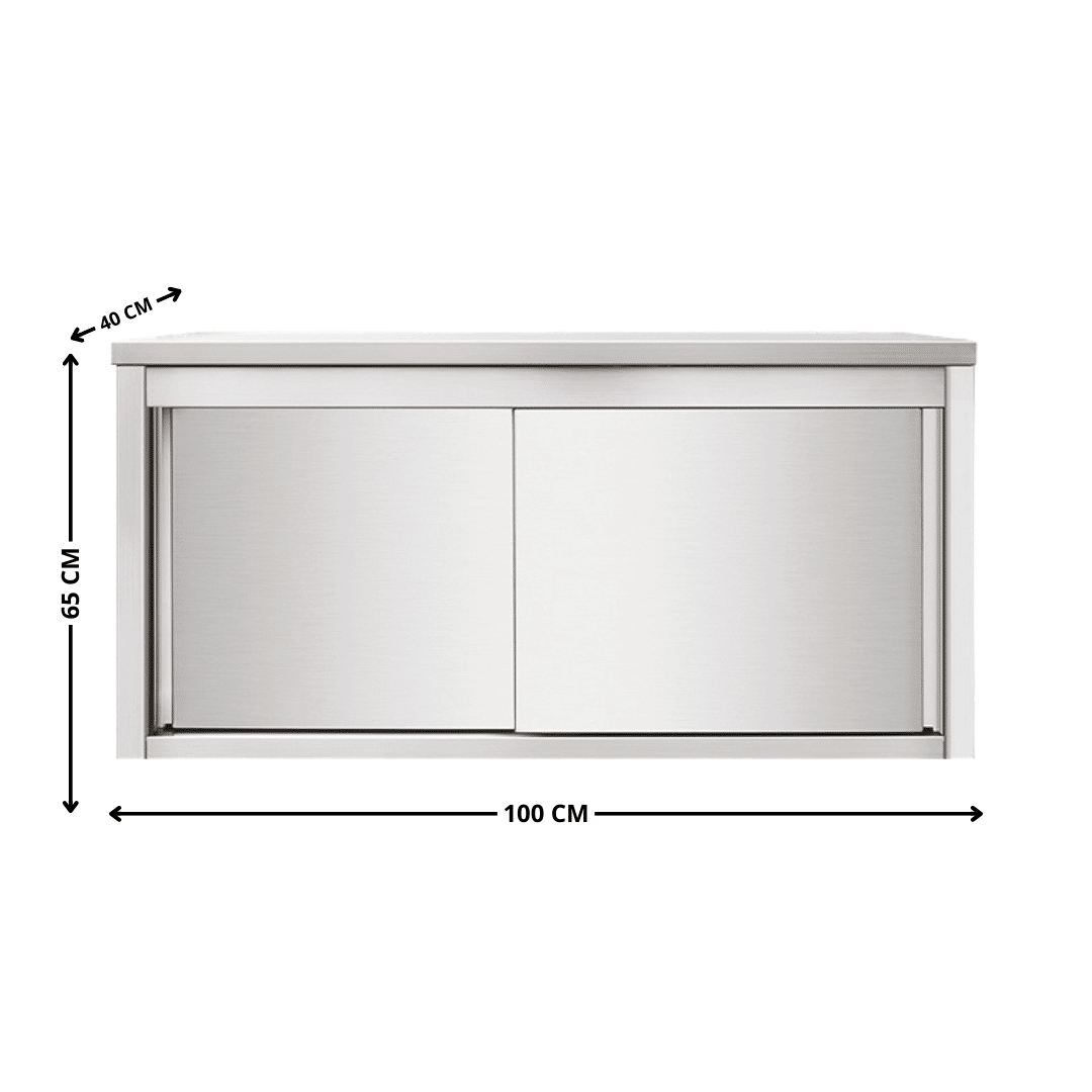 Placard Suspendu Inox Portes Coulissantes  - 1000x400x650 mm