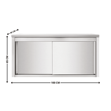 Placard Suspendu Inox Portes Coulissantes  - 1000x400x650 mm