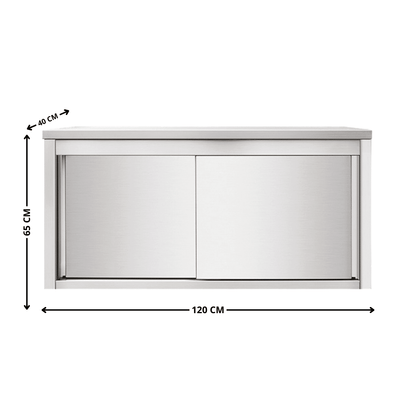 Placard Suspendu Inox Portes Coulissantes  - 1200x400x650 mm