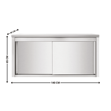 Placard Suspendu Inox Portes Coulissantes  - 1400x400x650 mm