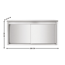 Placard Suspendu Inox Portes Coulissantes  - 2000x400x650 mm