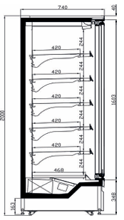 Armoire réfrigérée positive murale à portes battantes – KMD-P1374EGC(A) Eurotec