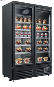 Armoire vitrée négative à portes battantes – 1260 mm – KDF-P1373TG Eurotec