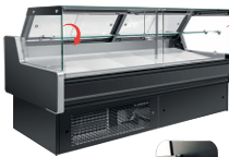 Vitrine boucherie avec réserve – Vitre droite – 2580 mm – KMD-P2508SCD Eurotec