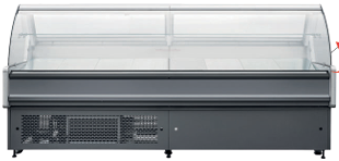 Vitrine boucherie avec réserve – Vitre bombée – 1800 mm – KMD-P1808RCC Eurotec