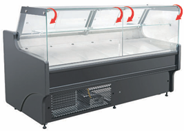 Vitrine boucherie avec réserve – Vitre droite sur vérins – 1580 mm – KSC-P1509SCD Eurotec