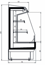 Mini vitrine réfrigérée self-service – 660 mm – KMD-P0770S Eurotec