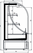 Mini vitrine réfrigérée self-service – 660 mm – KMD-P0775S Eurotec