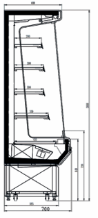 Vitrine réfrigérée self-service – 1520 mm – KMD-P1570U Eurotec